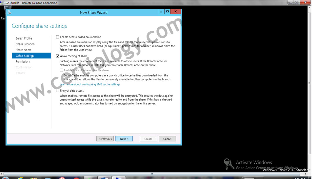 Configure sharing settings