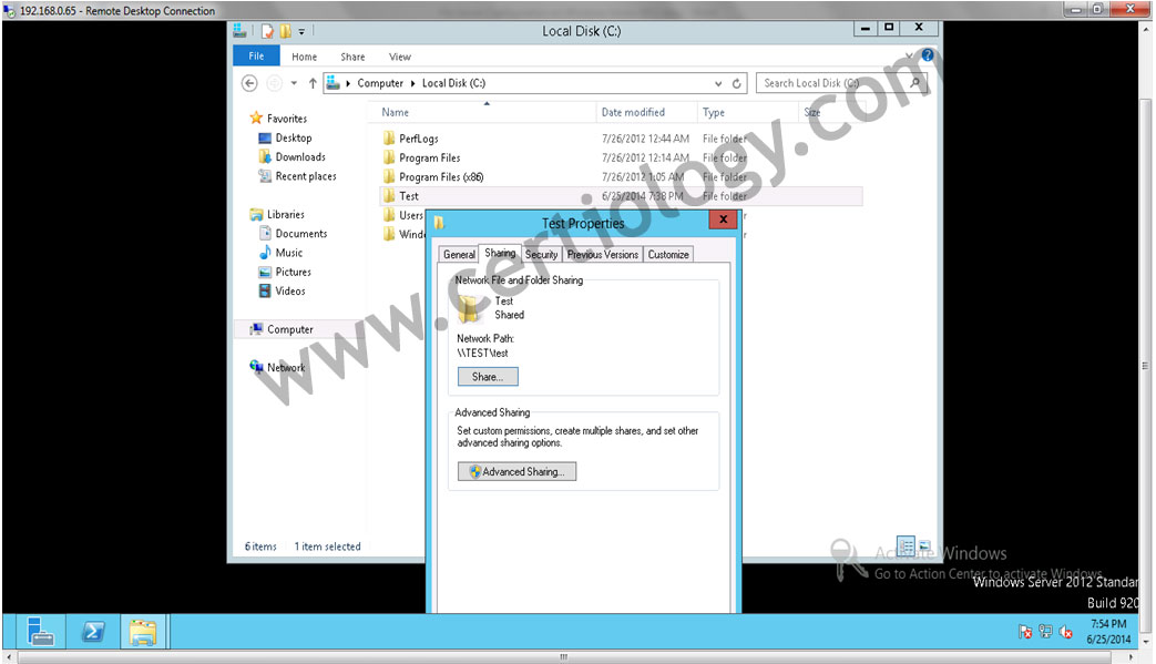 verify go to C drive