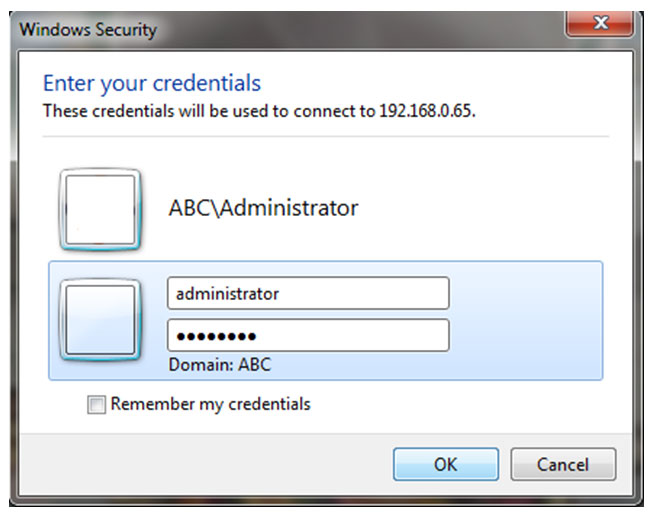 username and password