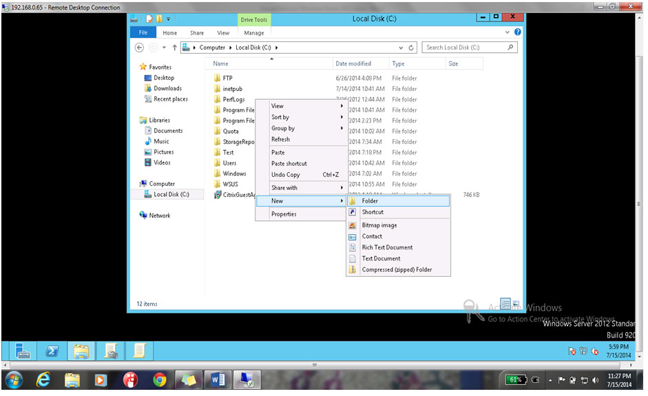 create a folder