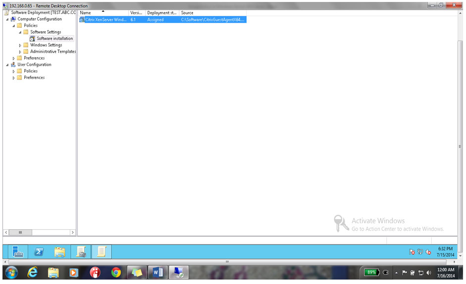 Software Deployment Group policy