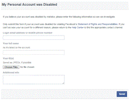 PERSONAL ACCOUNT WAS DISABLED